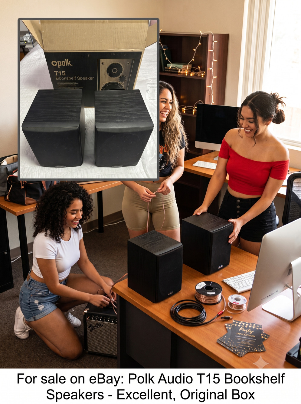 Polk Audio T15 Bookshelf Speakers (Pair) - Excellent, Original Box